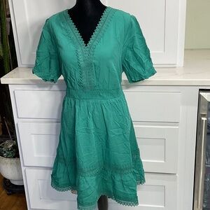 Elegant Green Lace Allegra K Trim Dress